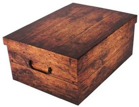 Cutie de depozitare cu capac Wood, maro, 51 x 37 x24 cm