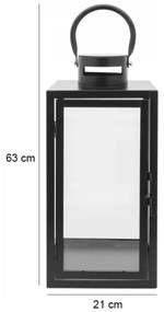 Felinar decorativ 63 cm, negru