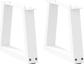vidaXL Picioare pentru măsuță de cafea în formă de V, 2 buc., alb, 40x(30-31,3) cm, oțel