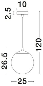 Pendul design modern NAZIO, 25cm, auriu NVL-9080252