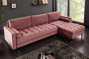 Coltar elegant Cozy Velvet II, catifea roz
