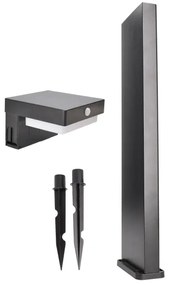 Lampă LED solară cu senzor Solight WO7202 PALERMO LED/5W/2000mAh IP54 negru