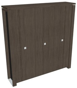 Dulap înalt pentru haine Verno+ S 200 x 46 x 210 cm, stejar antracit / negru