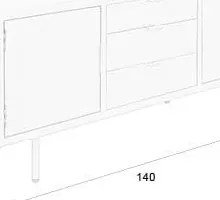 Comodă bej 140x55x40 cm Kos – White Label