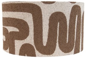 Abajur din material textil maro cu dungi bej 35/35/20