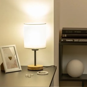 Lampă de masă Brilagi NUBILA WOOD 1xE27/25W/230V stejar/alb