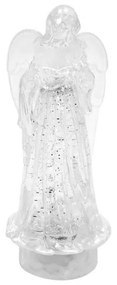 Decoratiune de Craciun, PE, inger cu sclipici, LED, 3xAAA, 10x25 cm