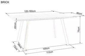 Masa extensibila Brick stejar artizan/negru L120-160 cm