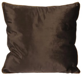 Perna decorativa Evia, aspect de catifea, 45x45 cm, maro inchis