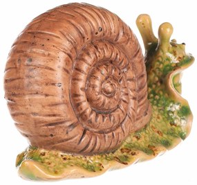 Decorație de grădină Melc maro deschis, 16 x 7 x10 cm, ceramică