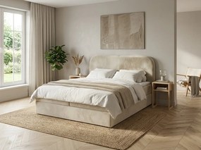 Pat boxspring capitonat FORENA 160x200 cm crem Saltea: Saltea cu arcuri Bonell