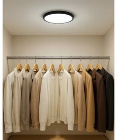 Plafonieră LED/18W/230V 3000/4000/6500K Ø 23 cm negru