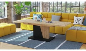 Măsuță de cafea pliabilă cu blat rabatabil NINO stejar/negru