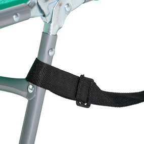 Outsunny Șezlong de grădină, fotoliu cu orificiu pentru față căptușit, saltea de masaj pentru exterior, buzunar lateral, material textil, metal, Grün | Aosom Romania