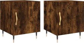 vidaXL Noptiere, 2 buc., stejar fumuriu, 40x40x50 cm, lemn compozit