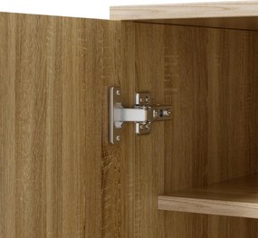 Dulap modern pentru pantofi, cu mult spațiu de depozitare, uși și mai multe rafturi, 60x32x94 cm, Culoare naturală