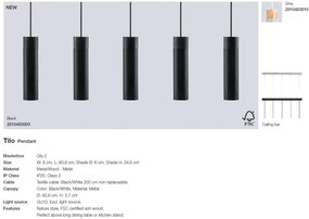 Lustra cu 5 pendule stil minimalist design nordic Tilo negru 2010483003 NL
