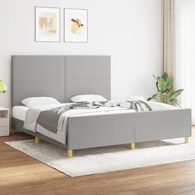 3124911 vidaXL Cadru de pat cu tăblie, gri deschis, 180x200 cm, textil