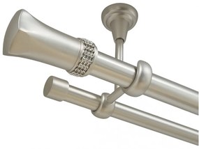 Galerie fara inele pluton crystal tavan - 25/19 - crom mat (Alege marime: 200 cm)