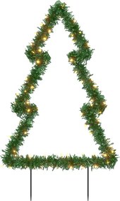 vidaXL Decorațiune brad cu lumini de Crăciun cu țăruși, 80 LED, 60 cm