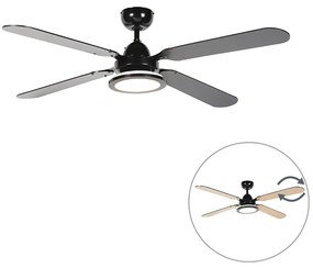 Ventilator de plafon negru cu telecomandă - Fanattic
