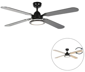 Ventilator de plafon negru cu telecomandă - Fanattic
