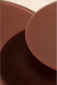 Măsuțe de cafea maro 2 buc. rotunde cu blat din sticlă ø 80 cm Vida – MOME