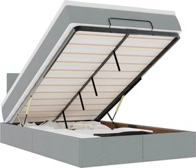 vidaXL Pat otoman cu saltea țesătură gri deschis 120x190 cm