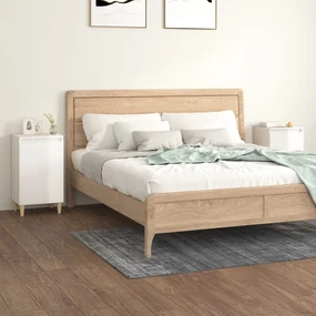 819633 vidaXL Noptiere, 2 buc., alb extralucios, 40x35x70 cm, lemn prelucrat