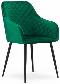 Scaun de sufragerie din catifea verde, NUGAT