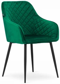 Scaun de sufragerie din catifea verde, NUGAT