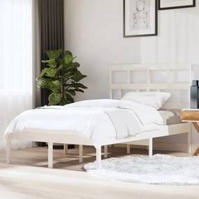3101214 vidaXL Cadru de pat, alb, 120x200 cm, lemn masiv de pin