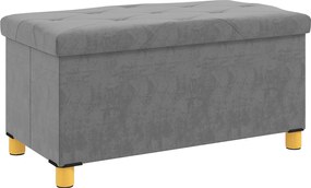 HOMCOM Banc de depozitare capăt de pat pliabil volum 67 L capacité de charge 120 kg avec couvercle 76L x 38l x 38H cm gris | Aosom Romania