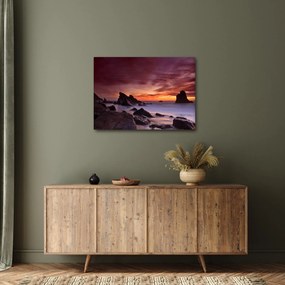 Tablou cu apus de soare pe mal (70x50 cm)