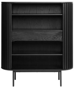 Dulap negru cu aspect de lemn de stejar 125x110 cm Siena – Unique Furniture