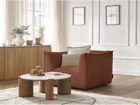 Fotoliu portocaliu cu tapițerie din catifea reiată Giorgia – Bobochic Paris
