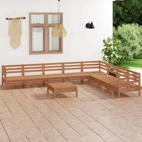 3083112 vidaXL Set mobilier de grădină, 9 piese, maro miere, lemn masiv de pin