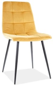 Scaun Mila velvet mustariu/negru Blu68