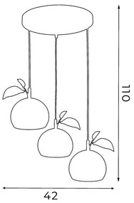 Lustră pe cablu APPLE 3xE27/15W/230V colorful