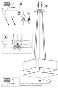 Lustră pe cablu LOKKO 5xE27/60W/230V 45 cm neagră Sollux SL.0774