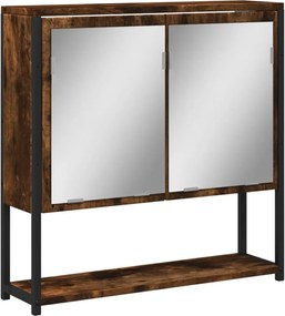 vidaXL Dulap baie cu oglindă stejar fumuriu 60x16x60 cm lemn compozit