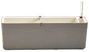 Ghiveci cu sistem de auto-irigare Plastia Berberis, lungime 59 cm, gri - bej