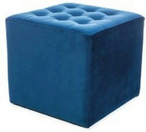 Taburet LORI, stofa catifelata albastru inchis - Bluvel 86, 39x39x34 c
