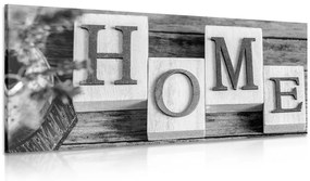 Tablou litere HOME în design alb-negru