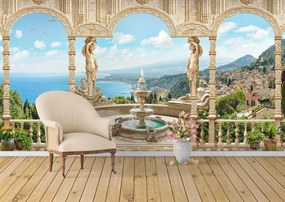 Fototapet. Vedere de la balcon in Mediterana.  Art.050082