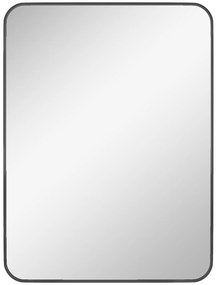 HOMCOM Oglindă de baie dreptunghiulară cu cadru metalic Oglindă decorativă pentru dormitor sufragerie sau antreu 60x80 cm Negru | Aosom Romania