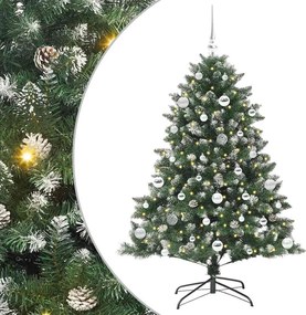 vidaXL Brad de Crăciun artificial Verde 150 cm PVC și Plastic și Oțel