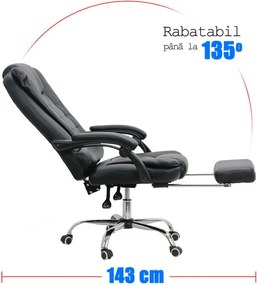 Scaun directorial cu suport de picioareOFF 418 negru