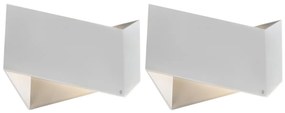 Set de 2 Aplice de perete de design alb - Fold
