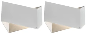 Set de 2 Aplice de perete de design alb - Fold